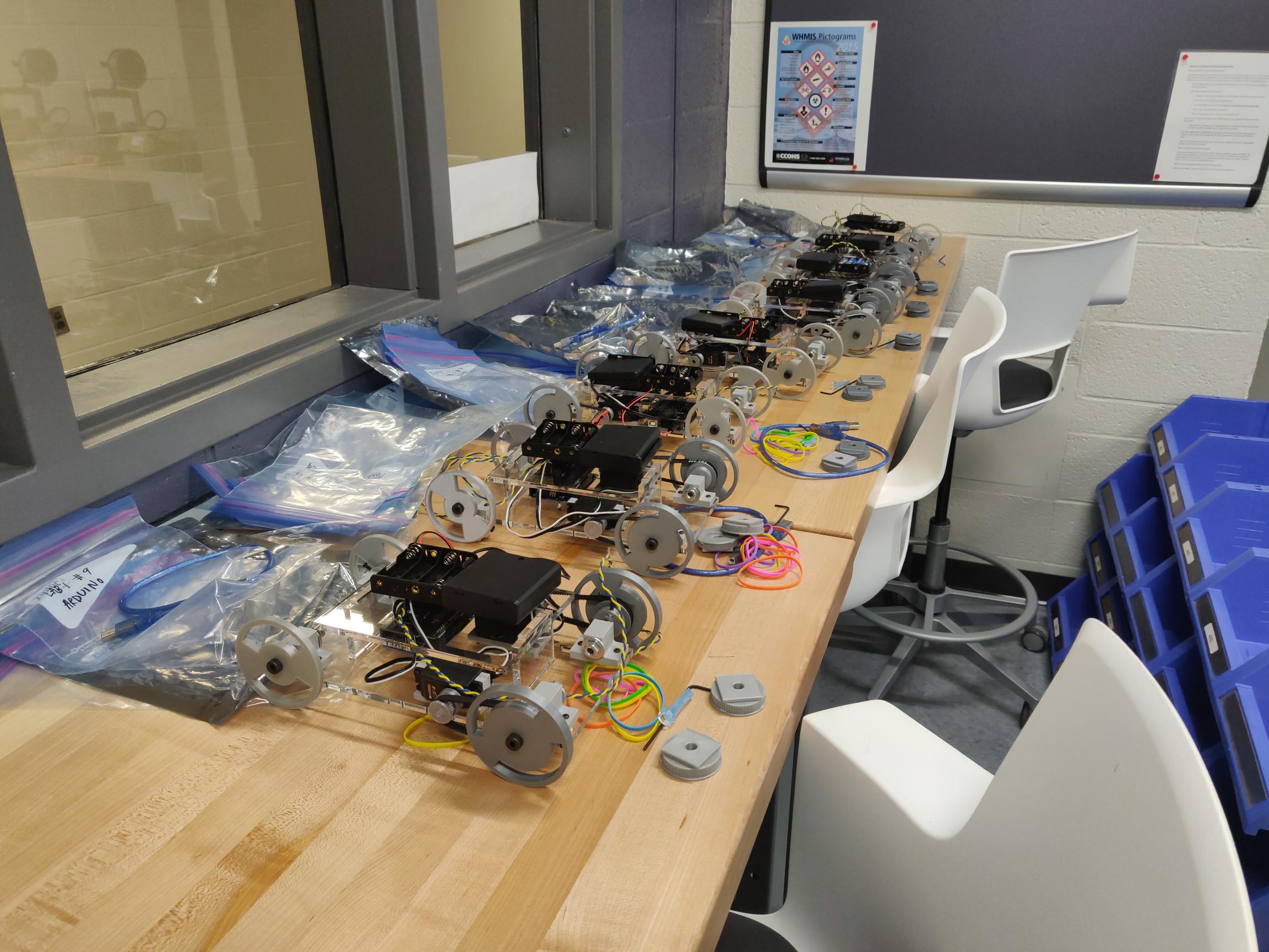 The set of labs lined up