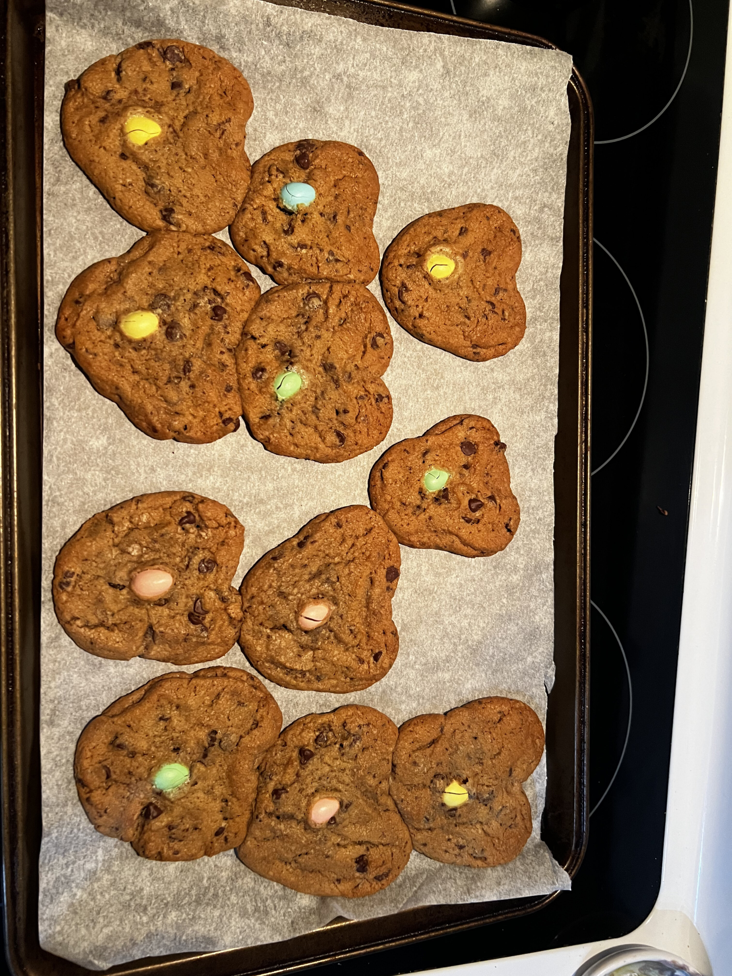 Heart cookies after baking